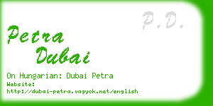 petra dubai business card